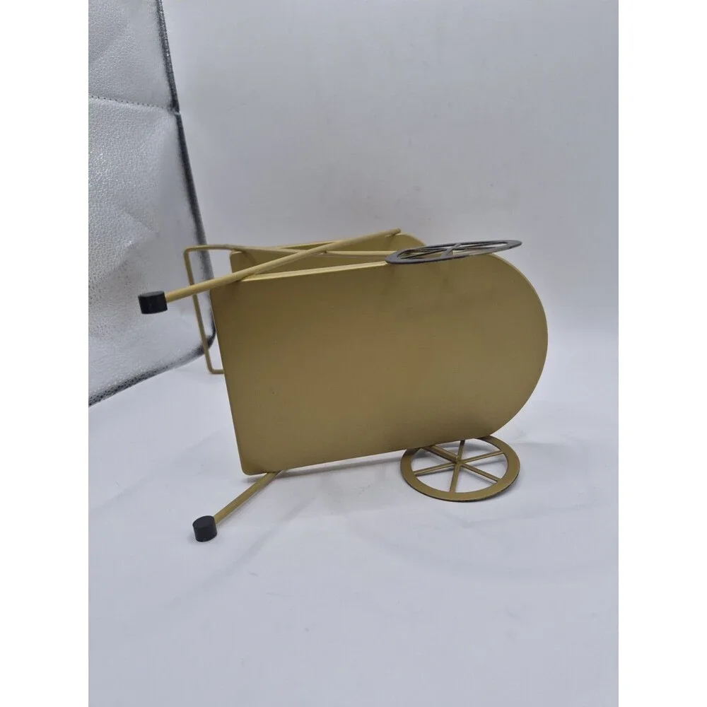 Bullseye Playground Gold 2-Tier Mini Coffee Bar Cart Kitchen Decor Metal